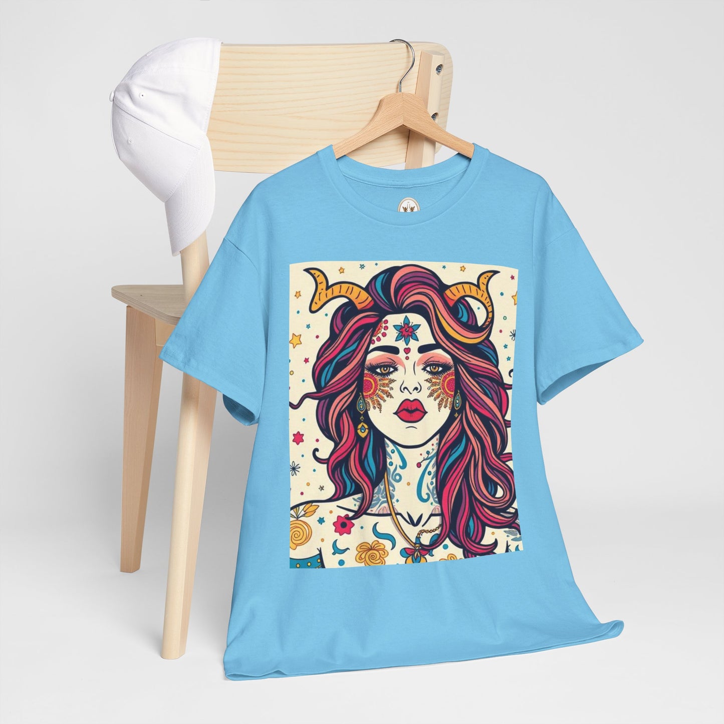 Unisex Heavy Cotton T-Shirt, Virgo, Zodiac v3, Sexy Art