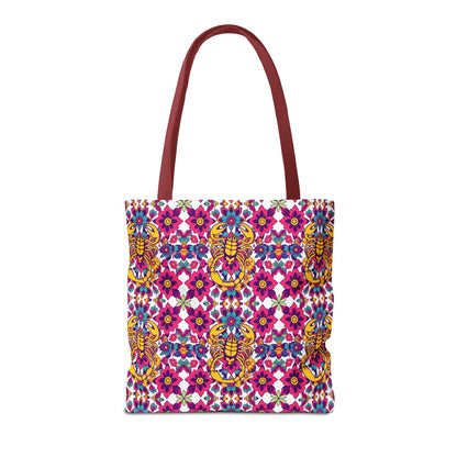 Tote Bag (AOP), Scorpio, Zodiac v1, Flower Pattern