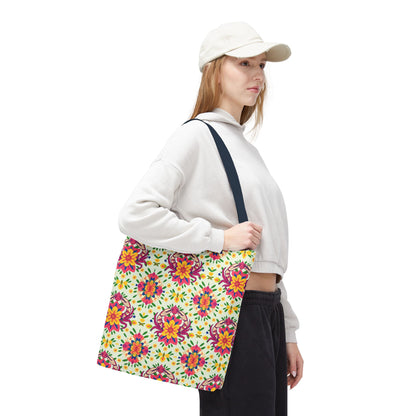 Tote Bag (AOP), Cancer, Zodiac v1, Flower Pattern
