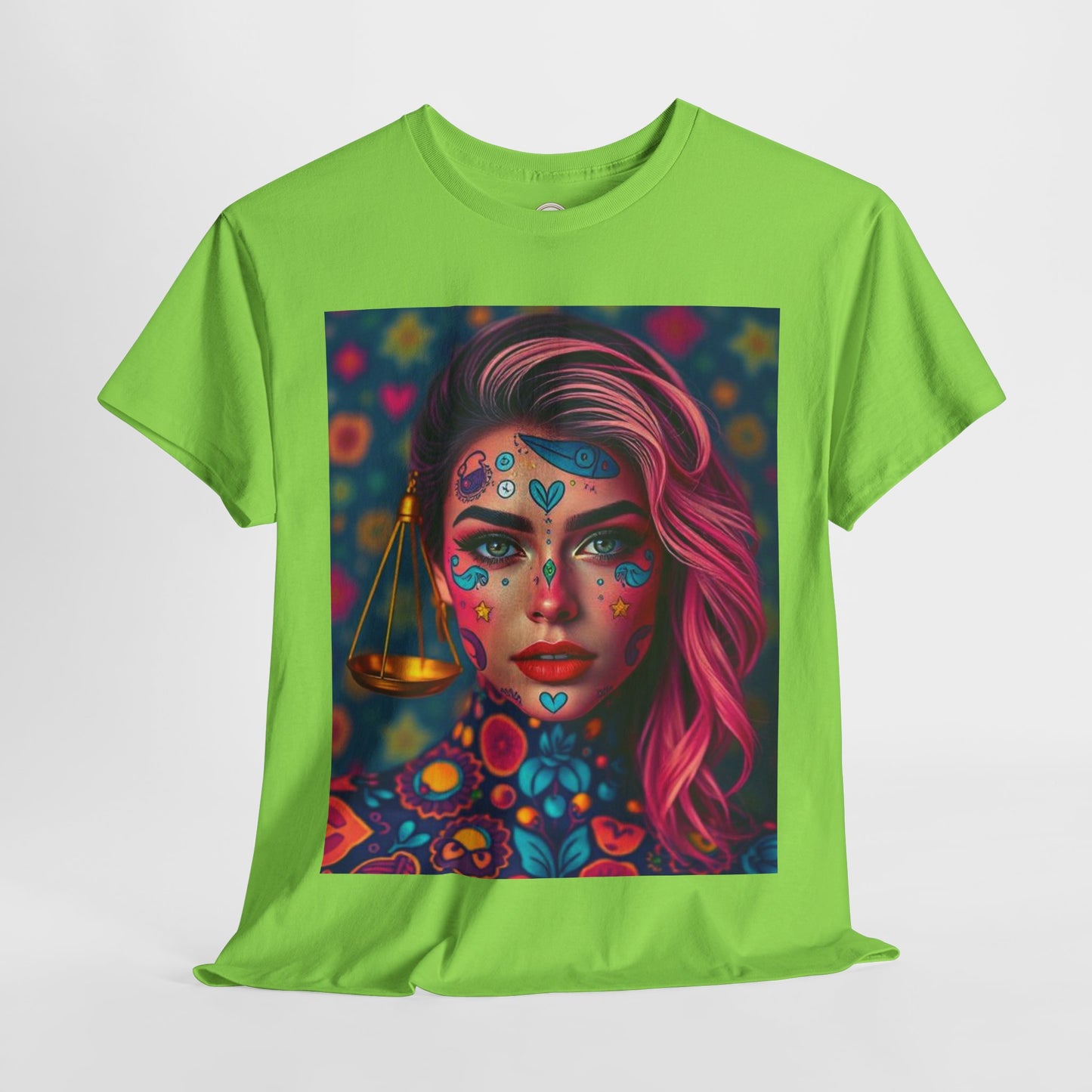 Unisex Heavy Cotton T-Shirt, Libra, Zodiac v2, Sexy Art