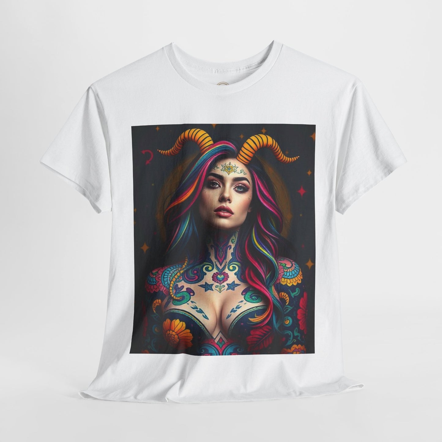 Unisex Heavy Cotton T-Shirt, Capricorn, Zodiac, Sexy Art