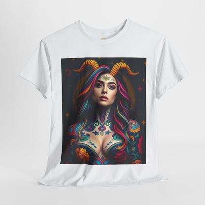 Unisex Heavy Cotton T-Shirt, Capricorn, Zodiac, Sexy Art