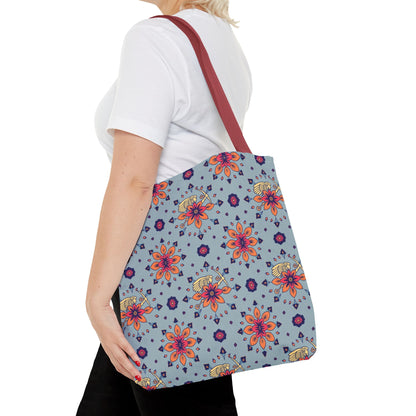 Tote Bag, (AOP), Sagittarius, Zodiac v1, Flower Pattern