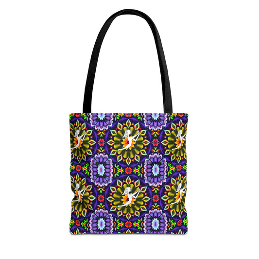 Tote Bag (AOP), Sagittarius, Zodiac v2, Flower Pattern
