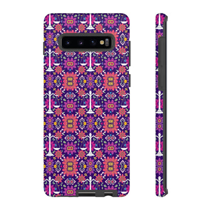 Tough Cases, Libra, Zodiac v4, Flower Pattern