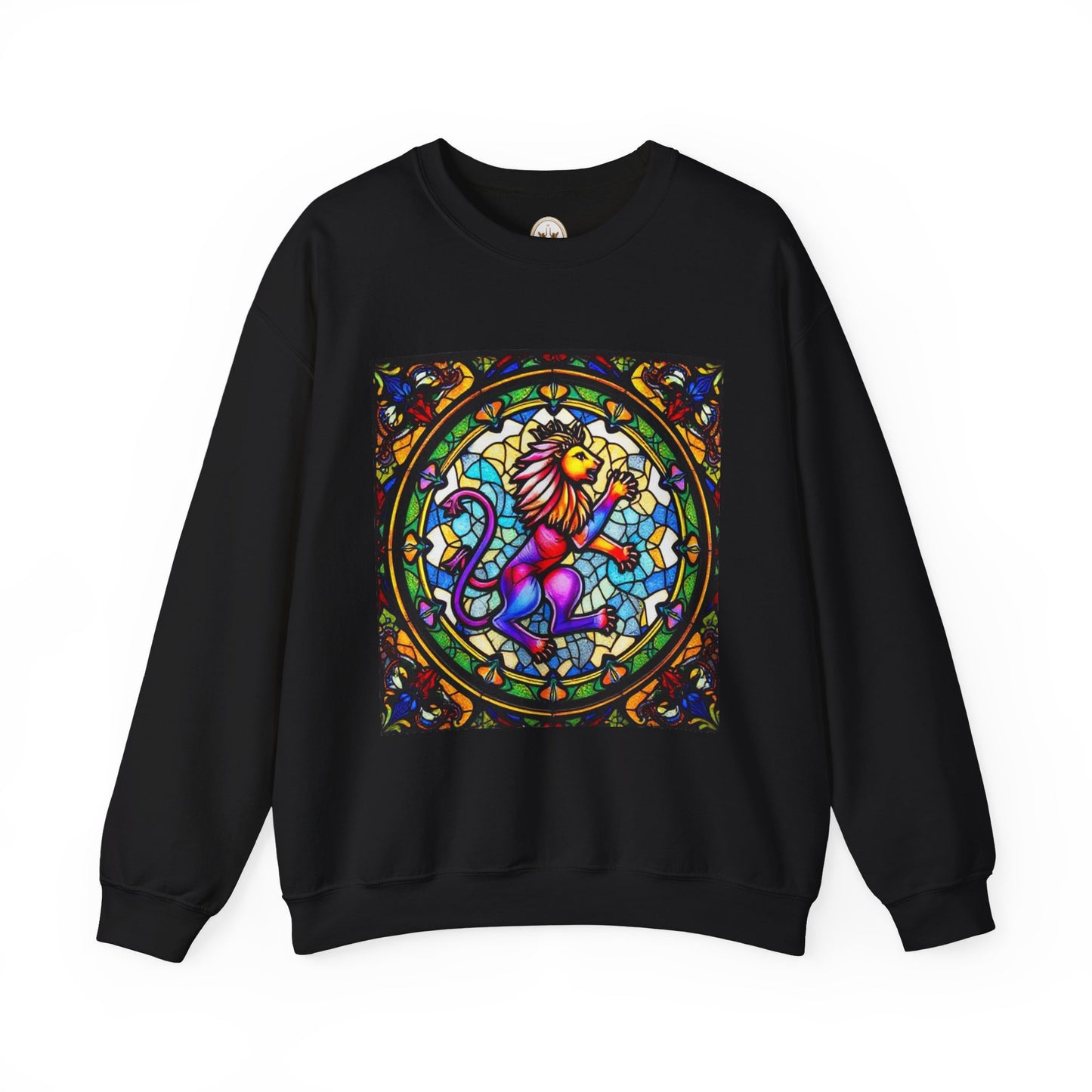 Unisex Heavy Blend™ Crewneck Sweatshirt, Glass, Leo Zodiac Design