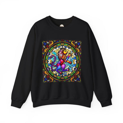 Unisex Heavy Blend™ Crewneck Sweatshirt, Glass, Leo Zodiac Design