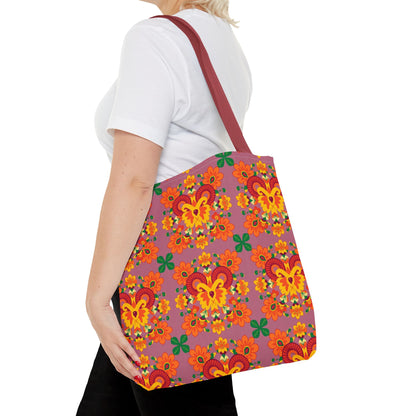 Tote Bag (AOP), Aries, Zodiac v1, Flower Pattern