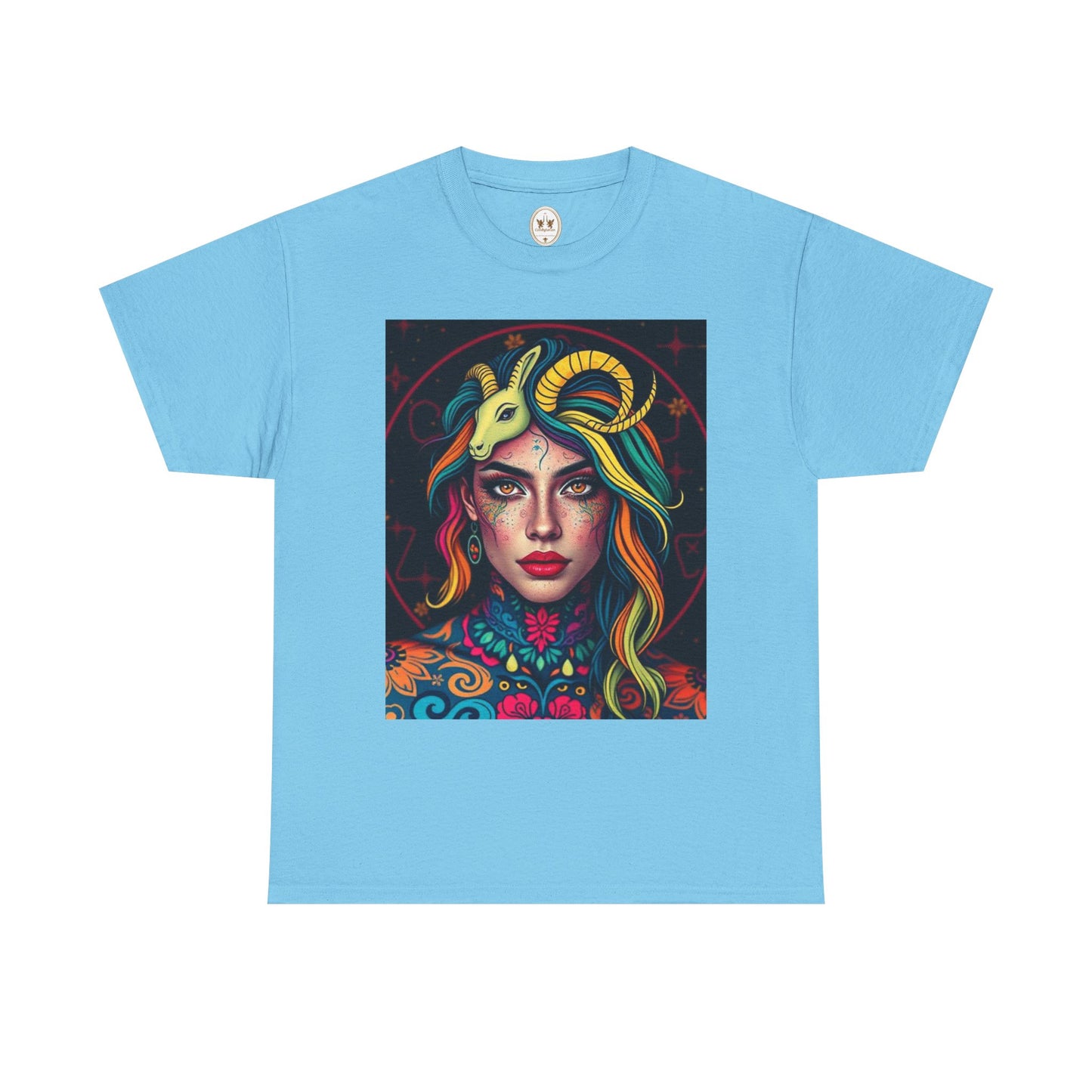 Unisex Heavy Cotton T-Shirt, Capricorn, Zodiac v2, Sexy Art