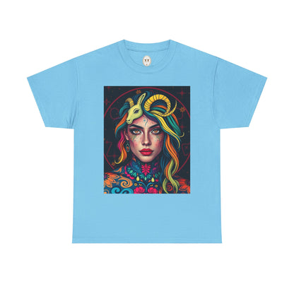 Unisex Heavy Cotton T-Shirt, Capricorn, Zodiac v2, Sexy Art