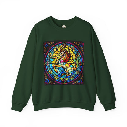 Unisex Heavy Blend™ Crewneck Sweatshirt, Glass, Capricorn Zodiac Design