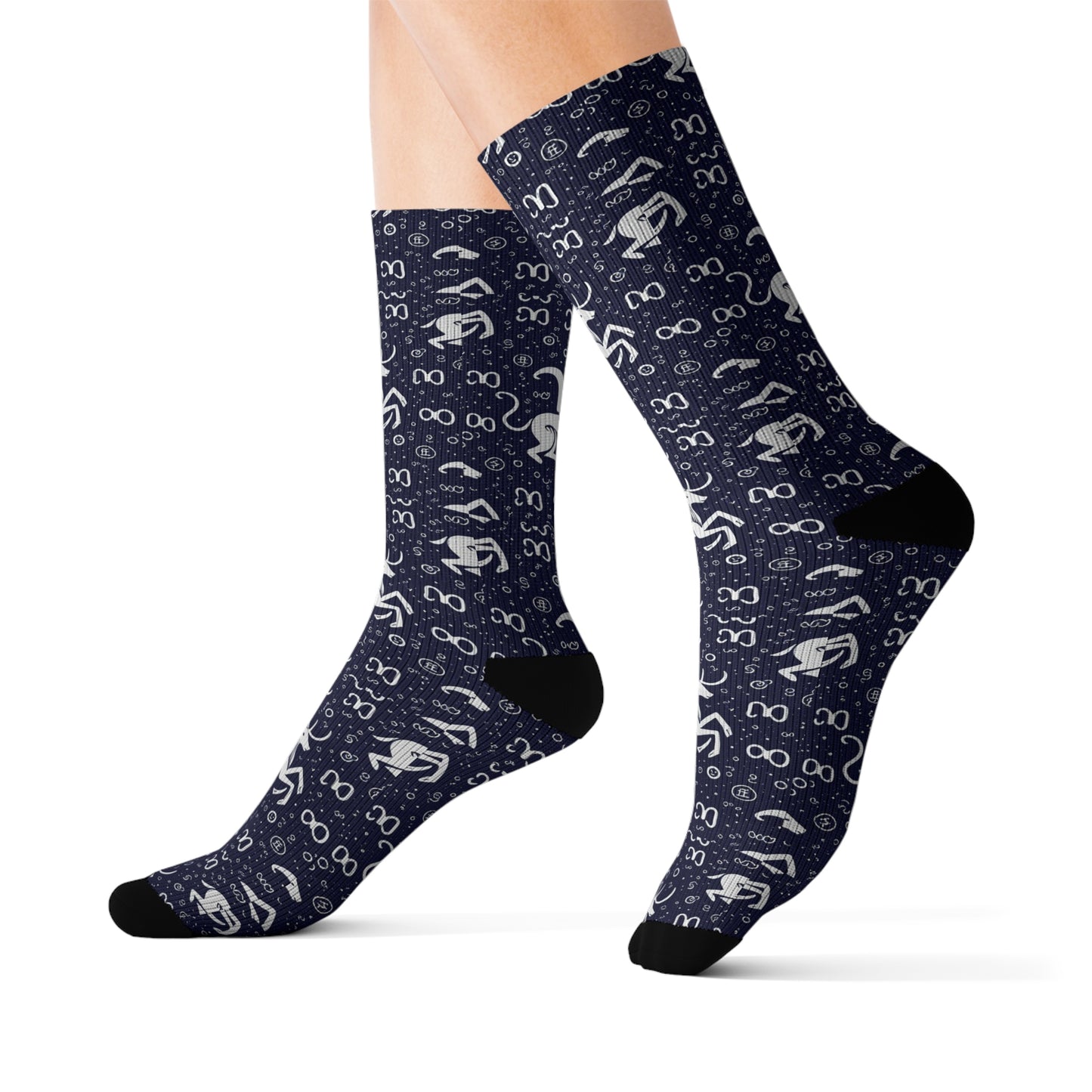 Sublimation Socks, Aquarius, Zodiac, Pattern