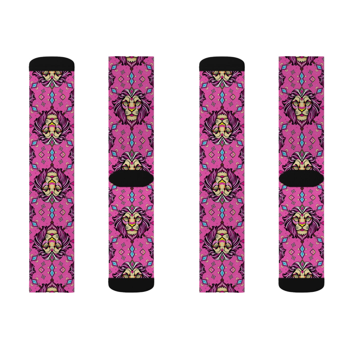 Sublimation Socks, Leo, Zodiac v1, Jewel Pattern