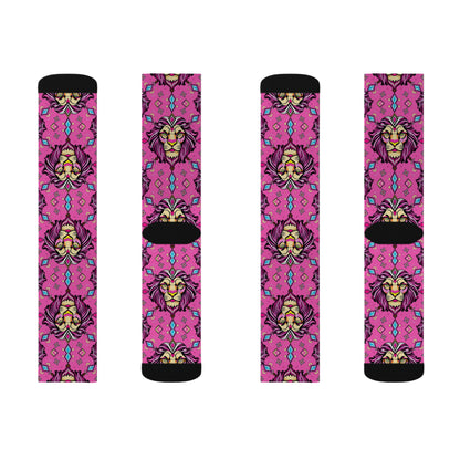 Sublimation Socks, Leo, Zodiac v1, Jewel Pattern