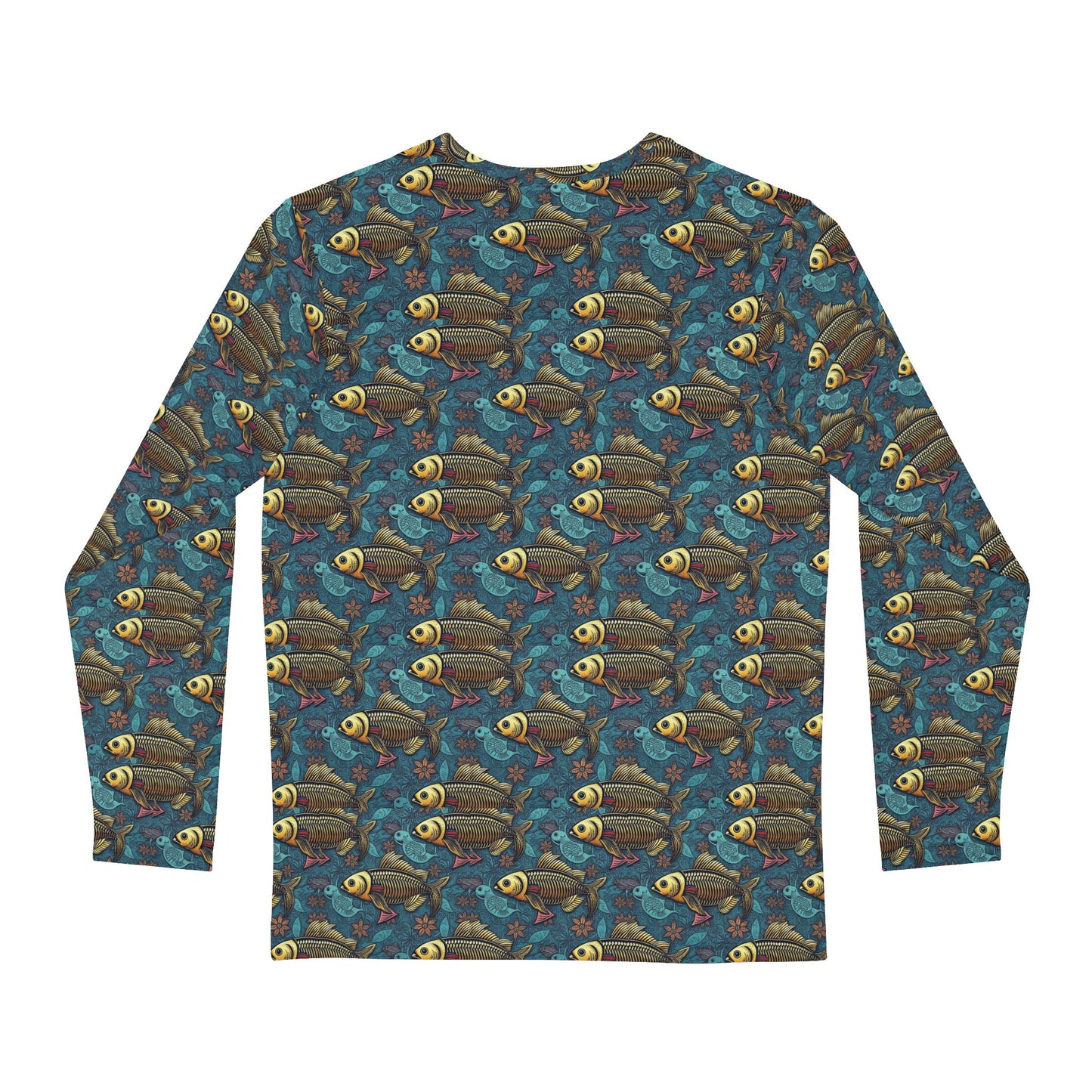 Men's Long Sleeve Shirt, (AOP), Pisces, Zodiac v1, Pattern