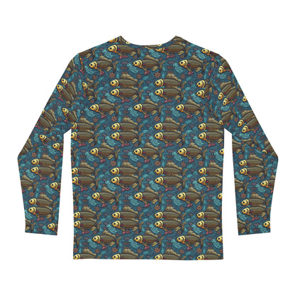 Men's Long Sleeve Shirt, (AOP), Pisces, Zodiac v1, Pattern