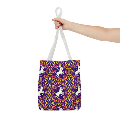 Tote Bag (AOP), Capricorn, Zodiac v2, Flower Pattern