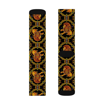 Sublimation Socks, Leo, Zodiac v4, Jewel Pattern