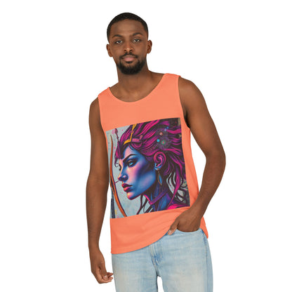 Unisex Garment-Dyed, Tank Top, Sagittarius Design, Pop Art, 100% US cotton
