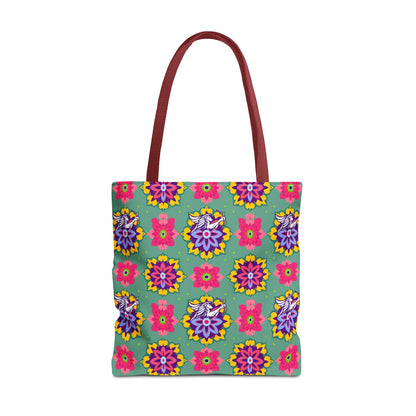 Tote Bag, (AOP), Sagittarius, Zodiac v4, Flower Pattern