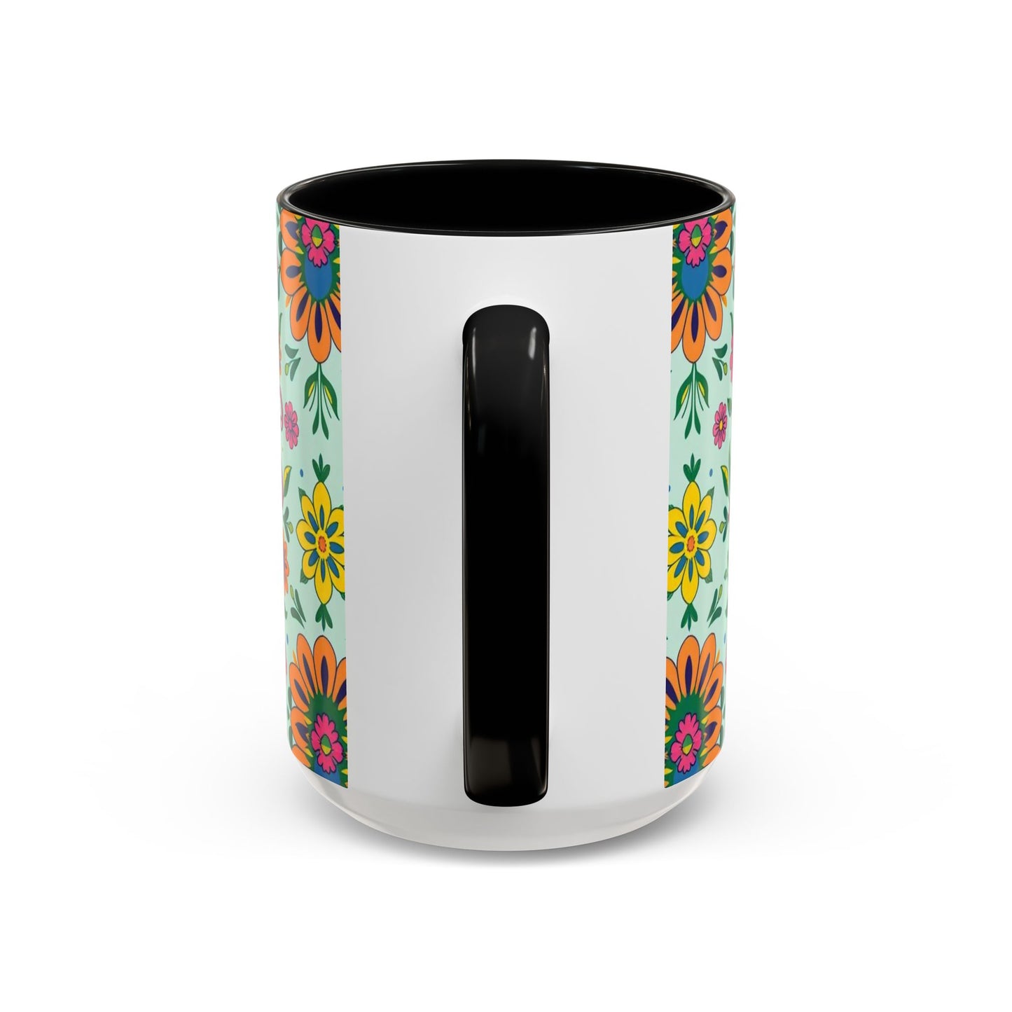 Accent Coffee Mug, Aquarius, Zodiac, Flower Pattern, (11, 15oz)