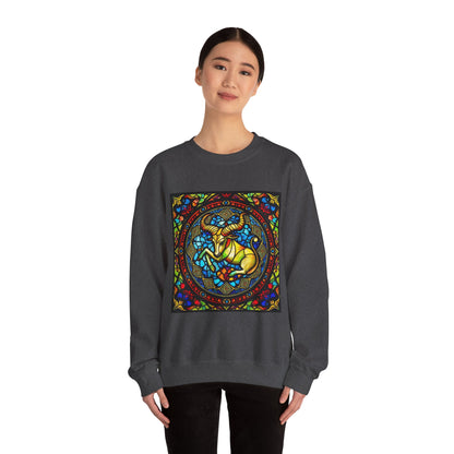 Unisex Heavy Blend™ Crewneck Sweatshirt, Glass, Taurus Zodiac Design