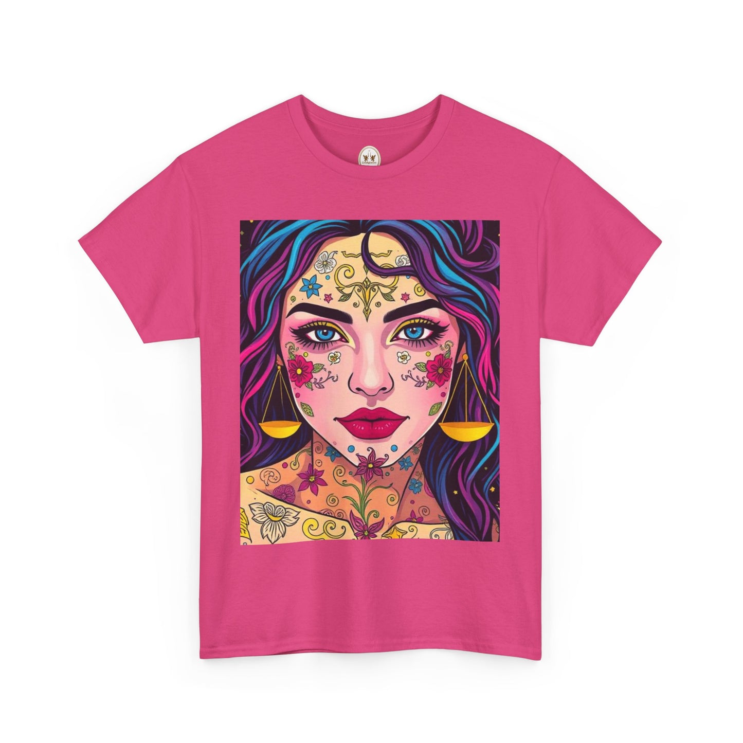 Unisex Heavy Cotton T-Shirt, Libra, Zodiac v4, Sexy Art