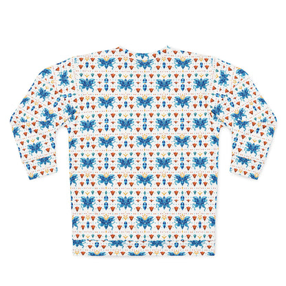 Unisex Sweatshirt (AOP), Aquarius, Zodiac v1, Jewel Pattern