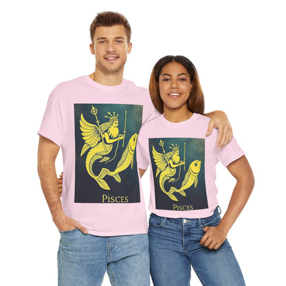 Unisex Heavy Cotton T-Shirt, Pisces Quuen v1, Zodiac Design