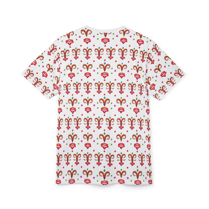 Unisex Cut & Sew T-Shirt, (AOP), Aries, Zodiac v1, Jewels Pattern