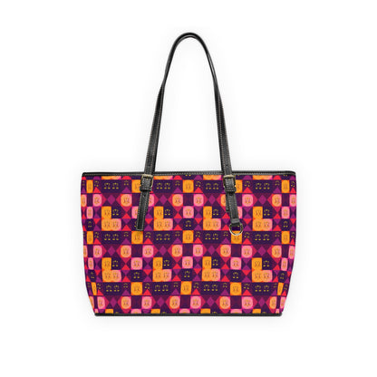 Leather Shoulder Bag, Libra, Zodiac v1, Shapes Pattern