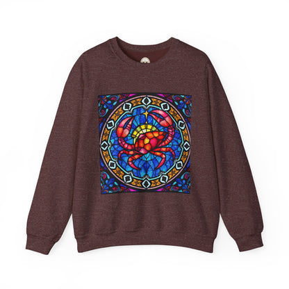 Unisex Heavy Blend™ Crewneck Sweatshirt, Glass 1, Cancer Zodiac Design