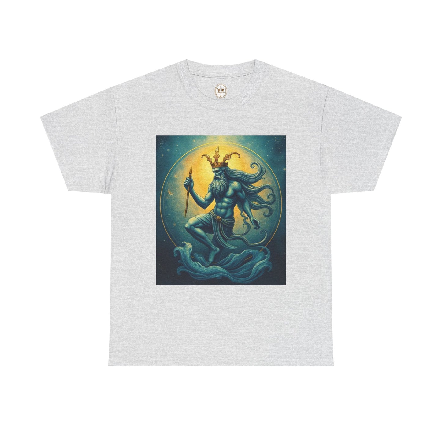 Unisex Heavy Cotton T-Shirt, Aquarius God, Zodiac Design
