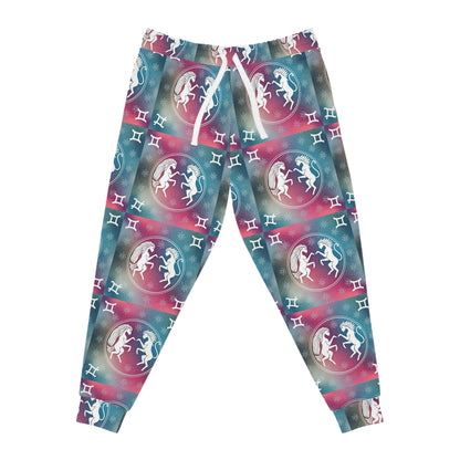 Athletic Joggers, Zodiac Design, Pattern v1, Gemini, AOP