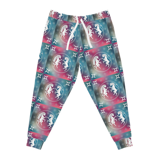Athletic Joggers, Zodiac Design, Pattern v1, Gemini, AOP