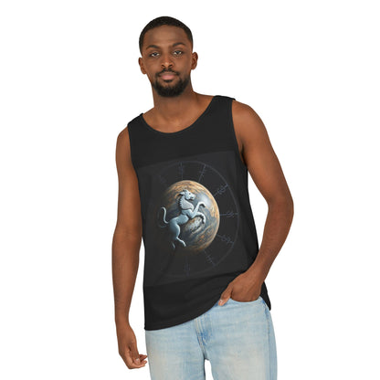 Unisex Garment-Dyed, Tank Top, Aquarius Design, Planet Animal, 100% Ringspun US cotton