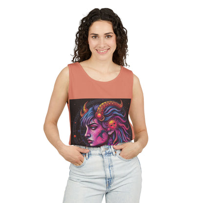 Unisex Garment-Dyed, Tank Top, Virgo Design, Pop Art v1, 100% US cotton