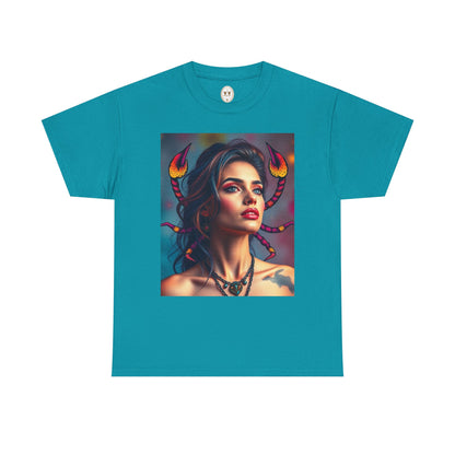Unisex Heavy Cotton T-Shirt, Scorpio, Zodiac v2, Sexy Art