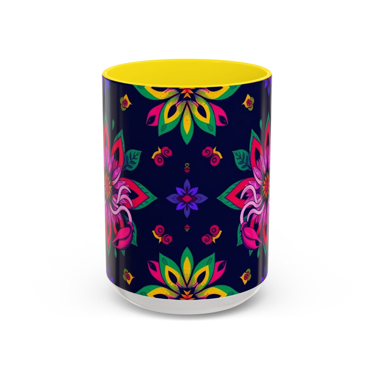 Accent Coffee Mug, Scorpio, Zodiac v4. Flower Pattern, (11, 15oz)