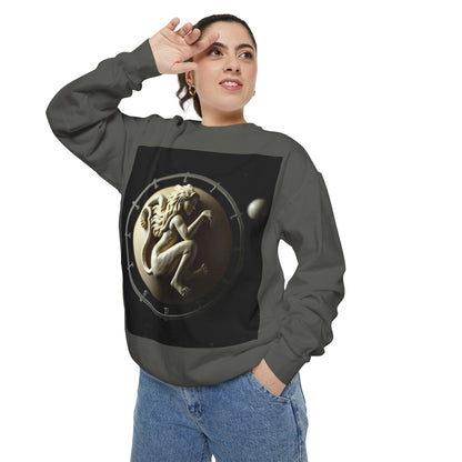 Garment-Dyed Sweatshirt, Unisex, Space Symbol Design, Virgo