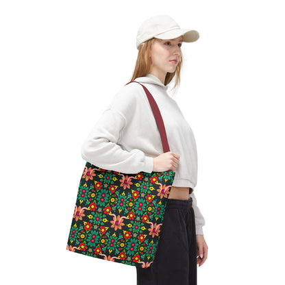 Tote Bag, (AOP), Aquarius, Zodiac v1, Flower Pattern