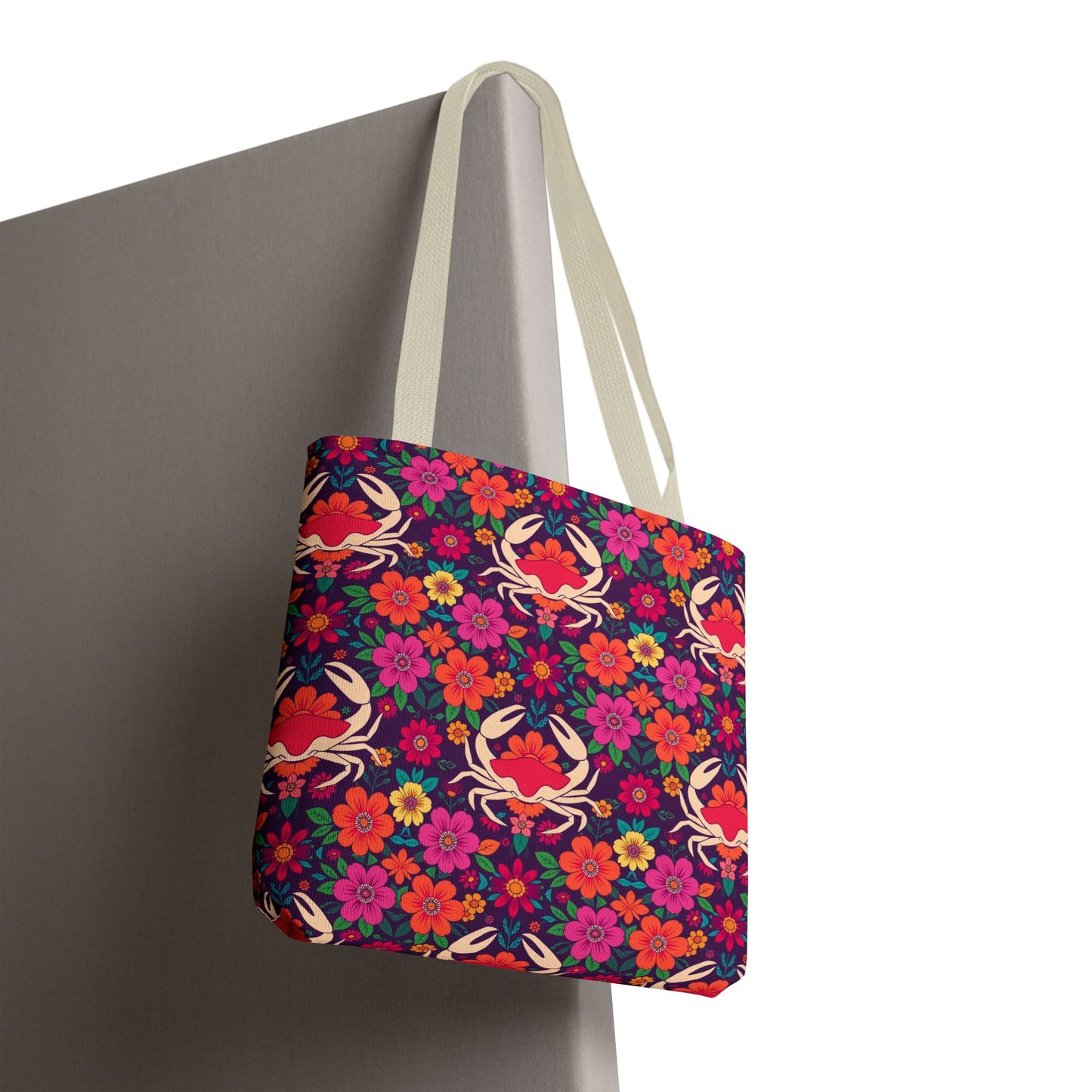 Tote Bag (AOP), Cancer, Zodiac, Flower Pattern
