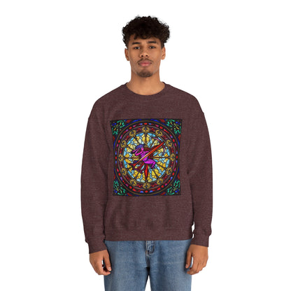 Unisex Heavy Blend™ Crewneck Sweatshirt, Glass 1, Sagittarius Zodiac Design