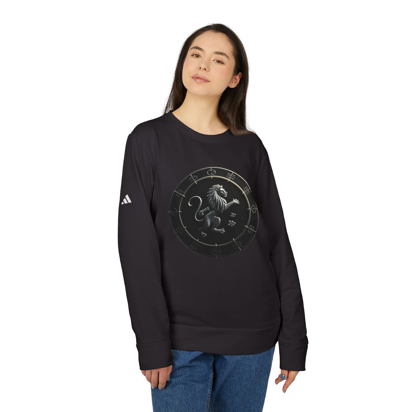 Adidas, Unisex Fleece Crewneck Sweatshirt, Leo, Space Animal, Zodiac