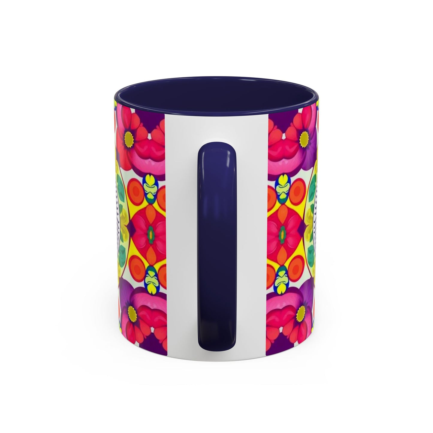 Accent Coffee Mug, Pisces, Zodiac v4, Flower Pattern, (11, 15oz)