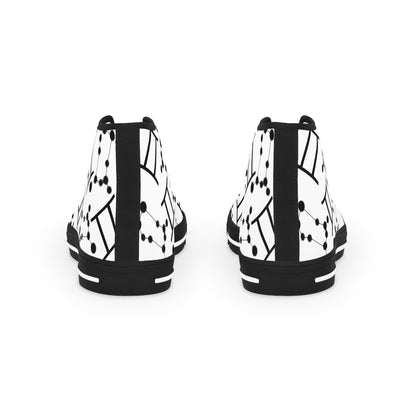 Men's High Top Sneakers, Breathable polyester canvas, Gemini Zodiac Design