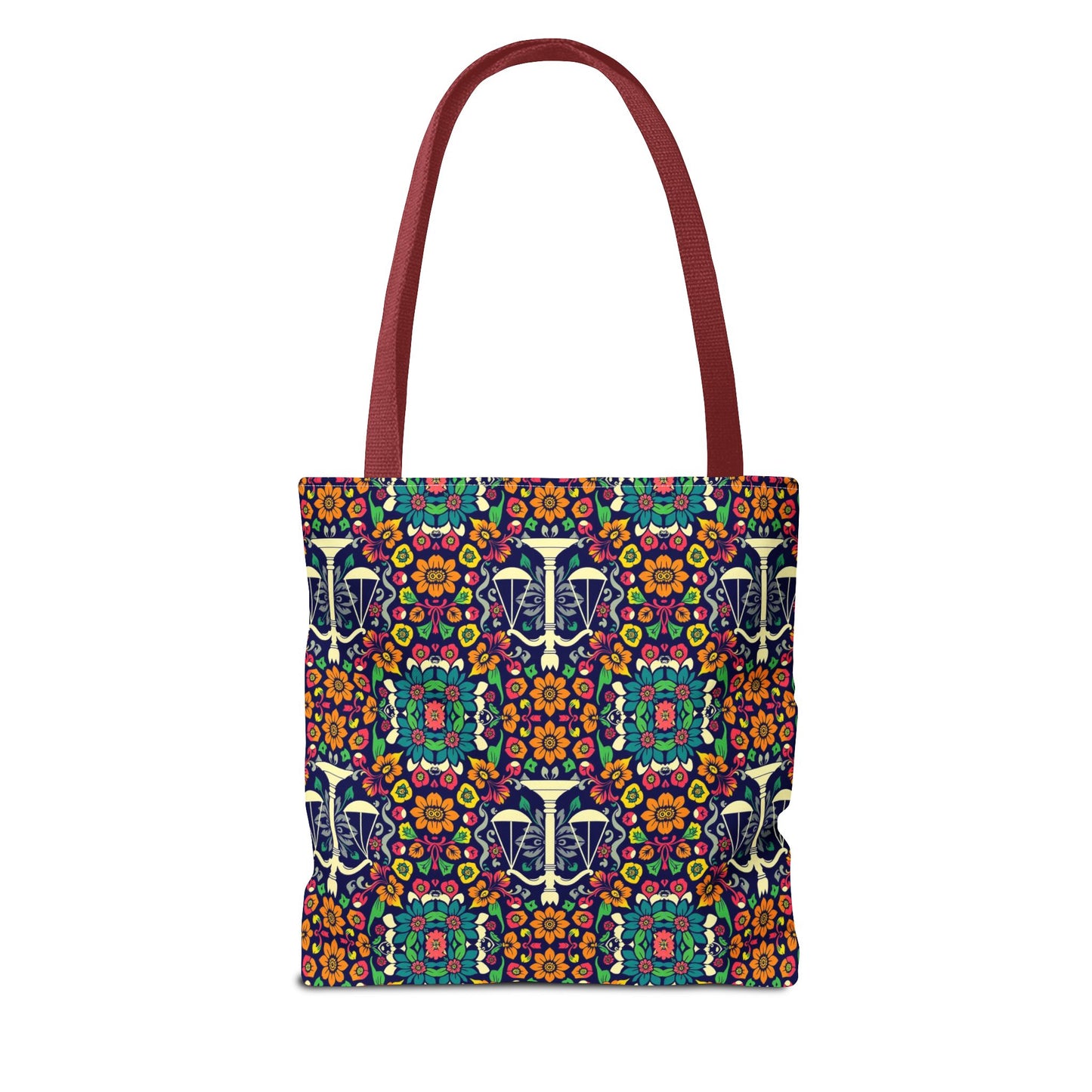 Tote Bag, (AOP), Libra, Zodiac v1, Flower Pattern