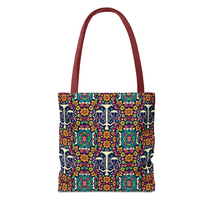 Tote Bag, (AOP), Libra, Zodiac v1, Flower Pattern