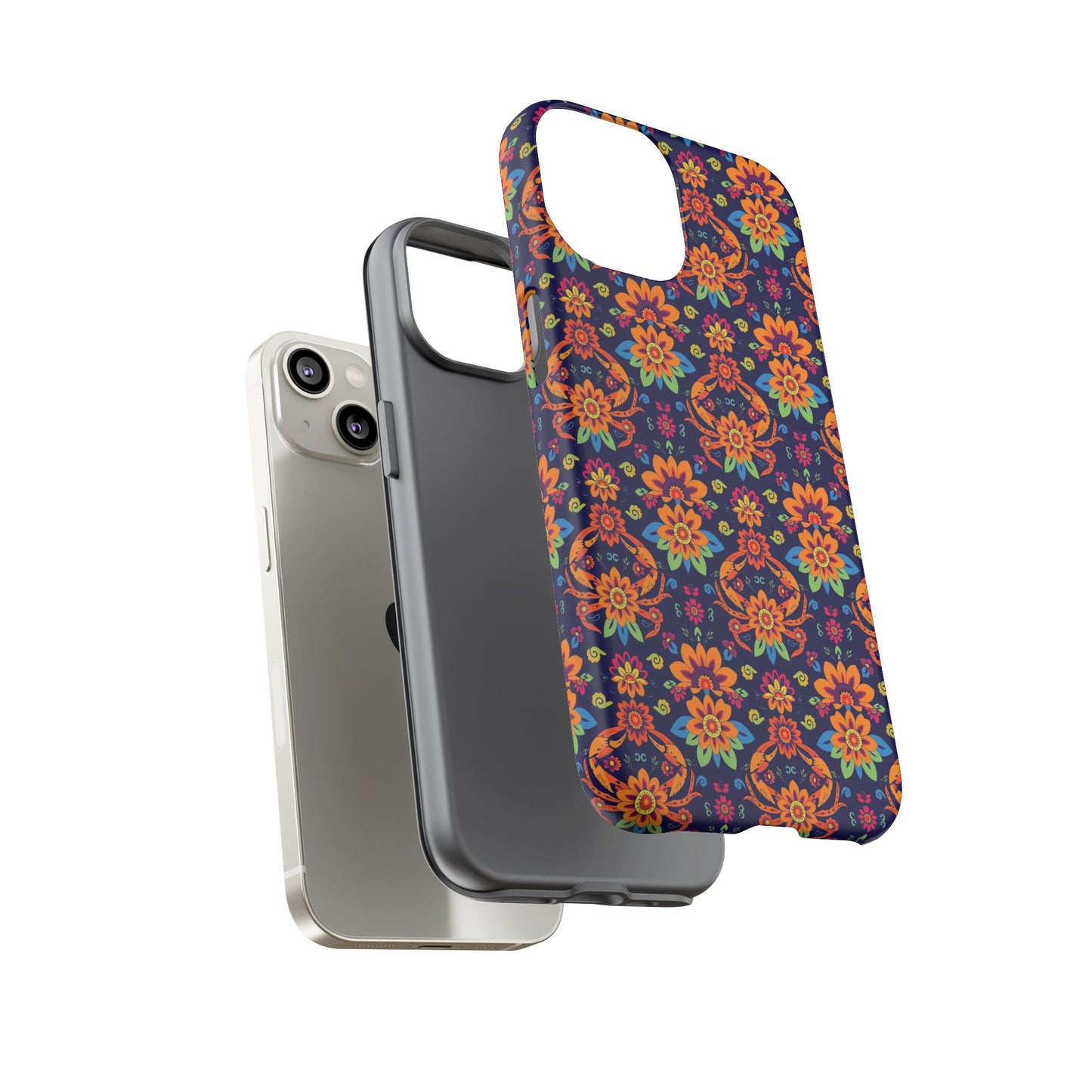Tough Cases, Cancer, Zodiac, Flower Pattern