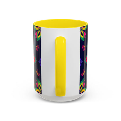 Accent Coffee Mug, Scorpio, Zodiac v4. Flower Pattern, (11, 15oz)
